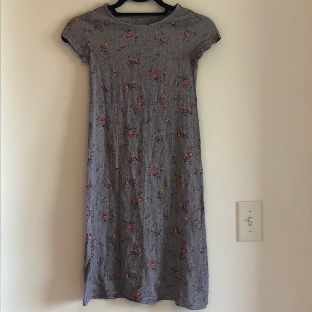 XS vintage gingham floral dress